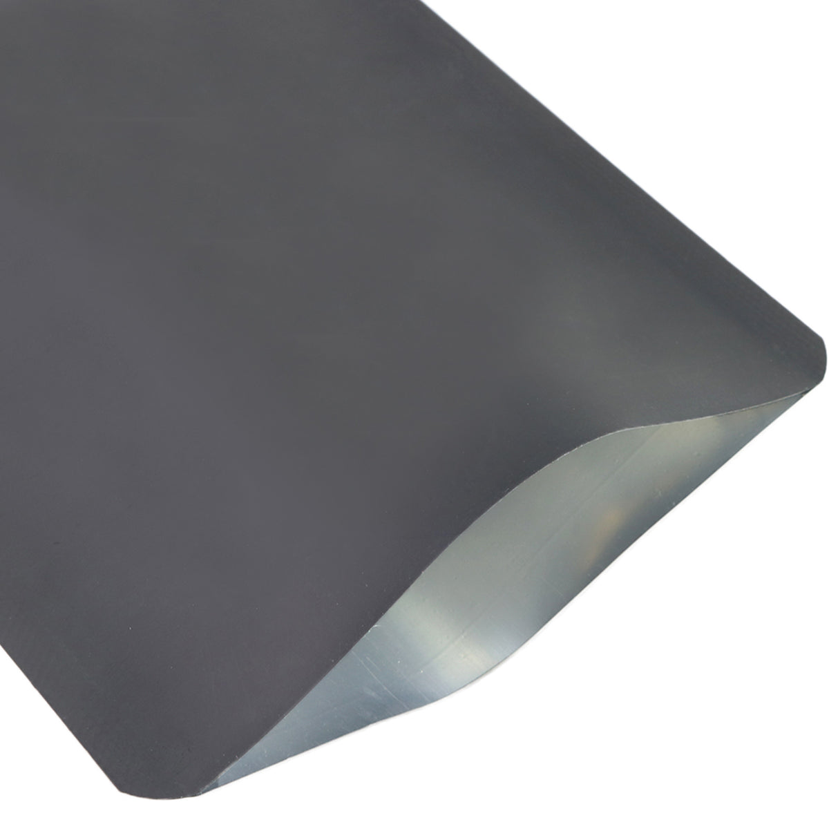Matte Dahlia Black Aluminum Open Bottom SlickSeal™ Packaging Bag