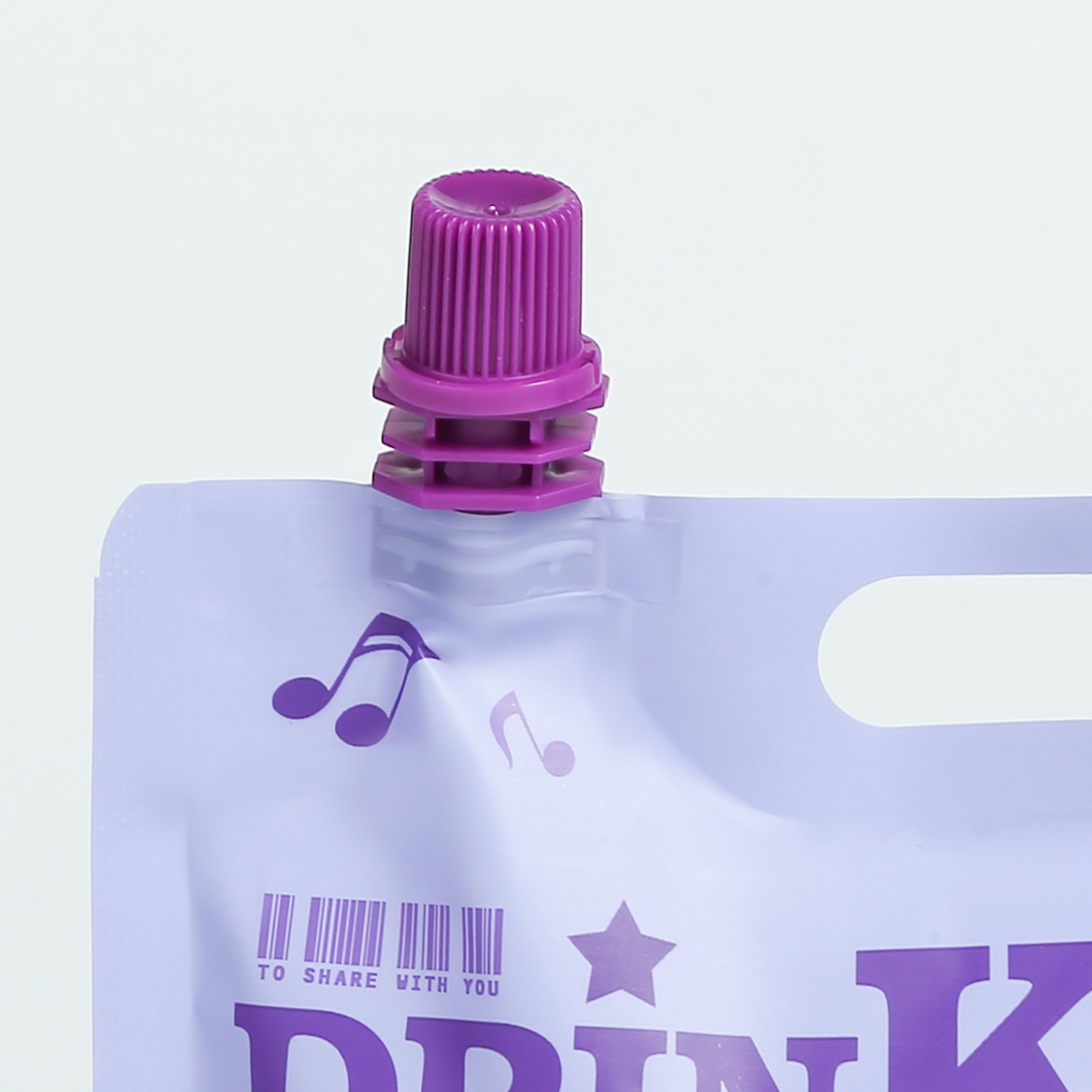 Matte Passion Fruit Purple Designed Drink Pouches with Screw Cap Spout