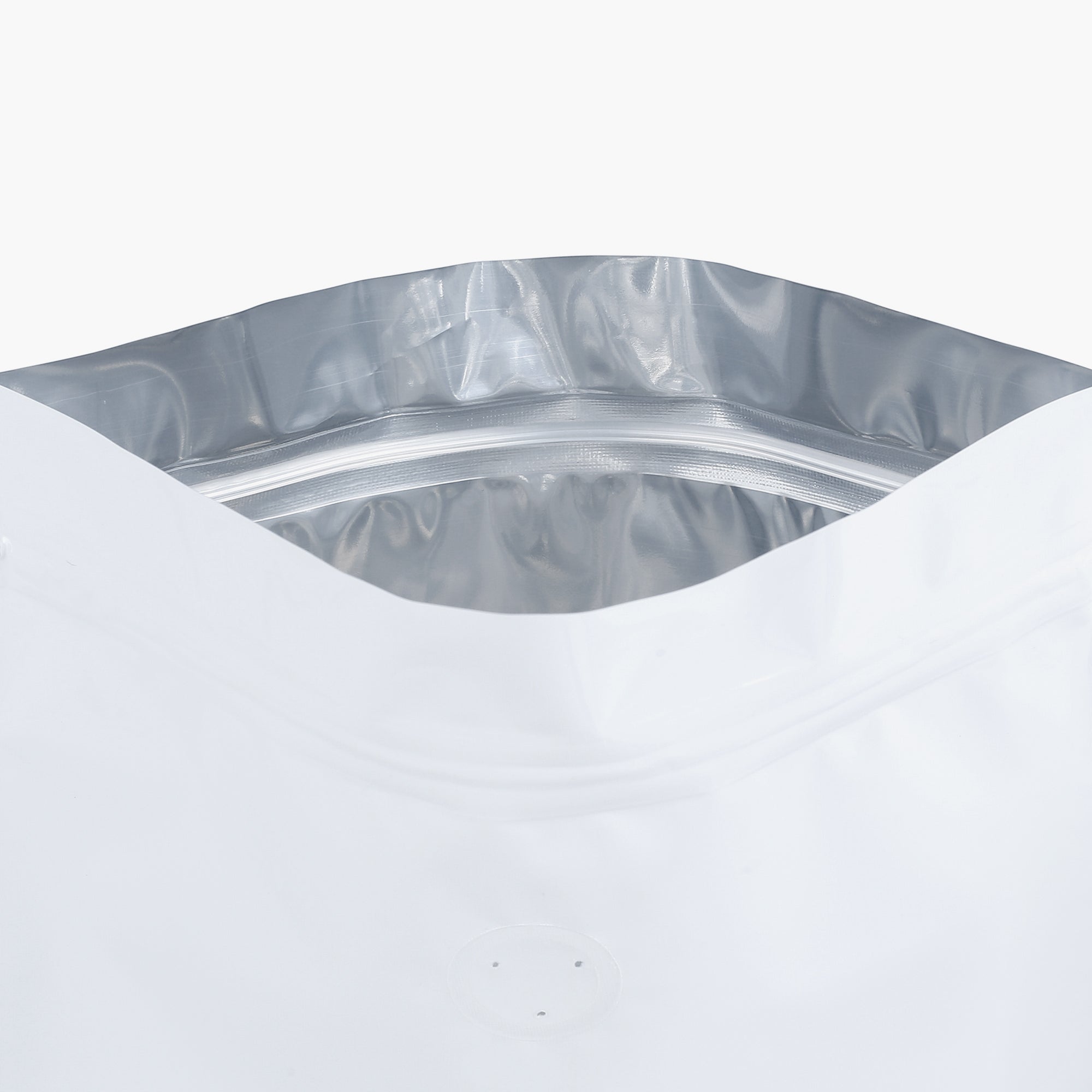 Double-Sided Glossy Iced Coffee Arctic White Horizontal Mylar StandStrong™ Coffee Valve Bags