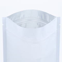 Glossy Pick-me-up Purity White Round Window Plastic and Mylar Stand Strong® Coffee Valve Bags