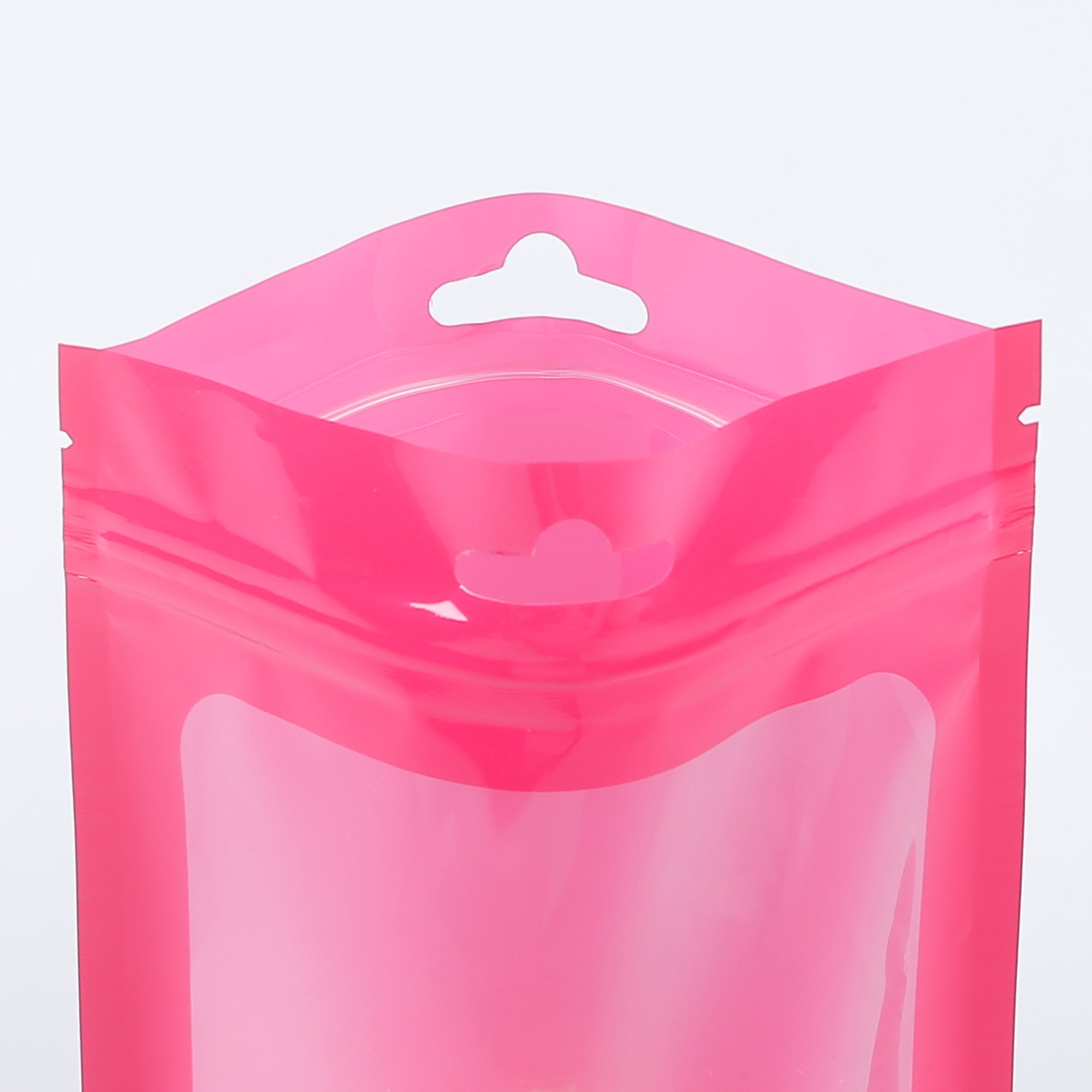 Glossy Magenta Purple Bordered Window QuickQlick® Bags with Butterfly Hang Hole