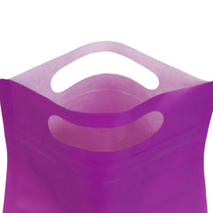 Gradient Sangria Purple Clear Side Gusset Stand Strong® Bags with Die-Cut Handle
