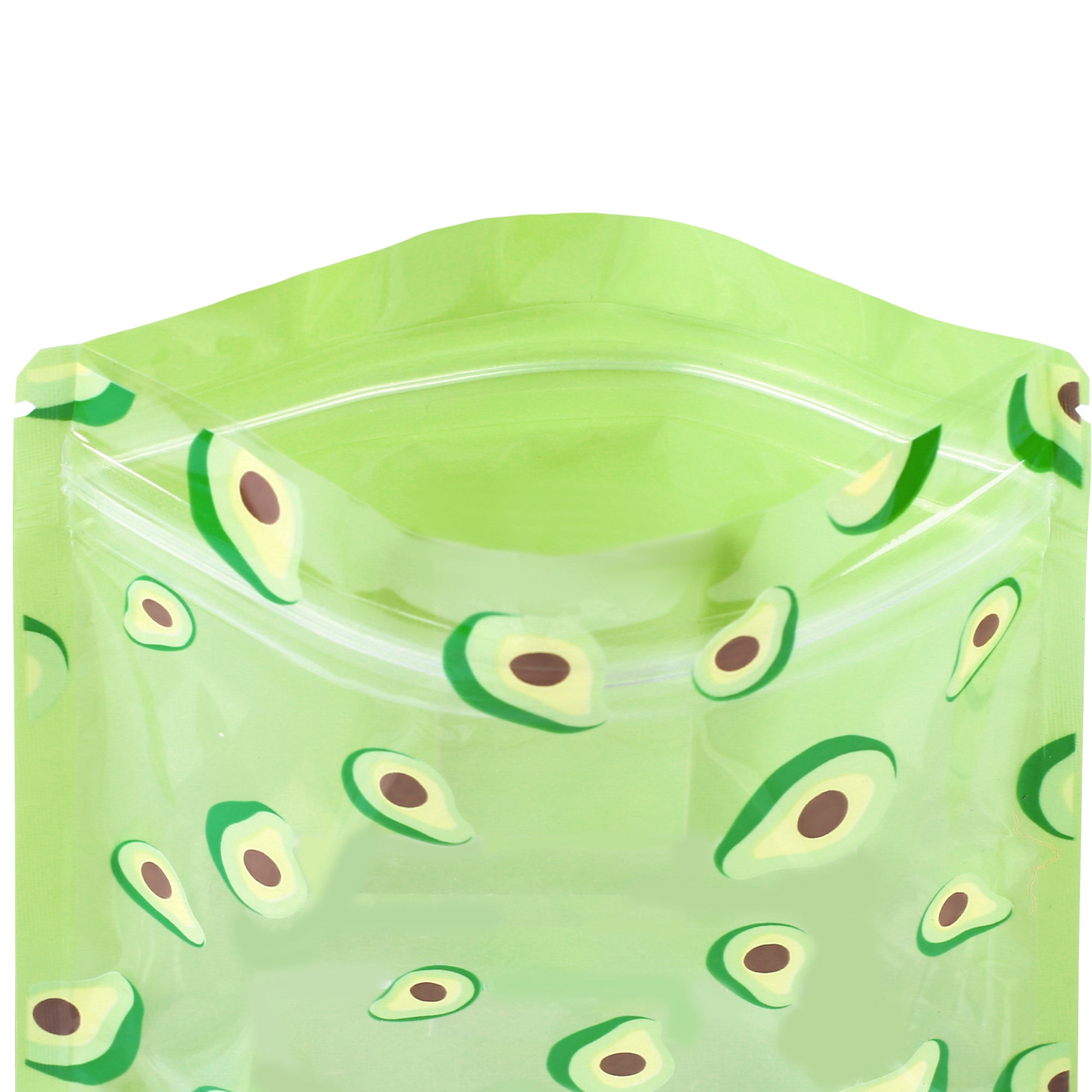 Avocado Green Designed Multi-Icon Pattern QuickQlick® Bags with Clear Window