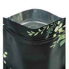 Matte Midnight Garden Black Zipper Seal Foil Bags