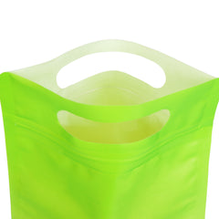 Gradient Avocado Green Clear Side Gusset Stand Strong® Bags with Die-Cut Handle