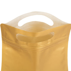 Gradient Chestnut Gold Clear Side Gusset Stand Strong® Bags with Die-Cut Handle
