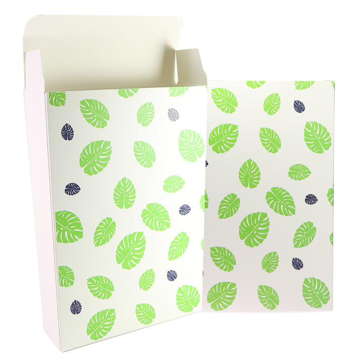 Leaf Design Printed Cardboard Gift Boxes with Fold and Tuck Tabs
