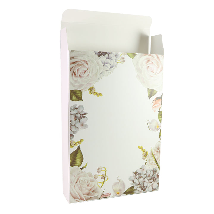 Flower Border Printed Cardboard Gift Boxes with Fold and Tuck Tabs