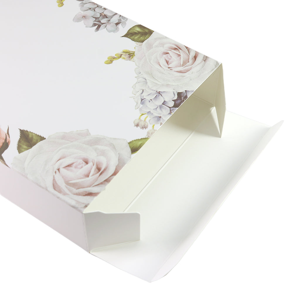 Flower Border Printed Cardboard Gift Boxes with Fold and Tuck Tabs