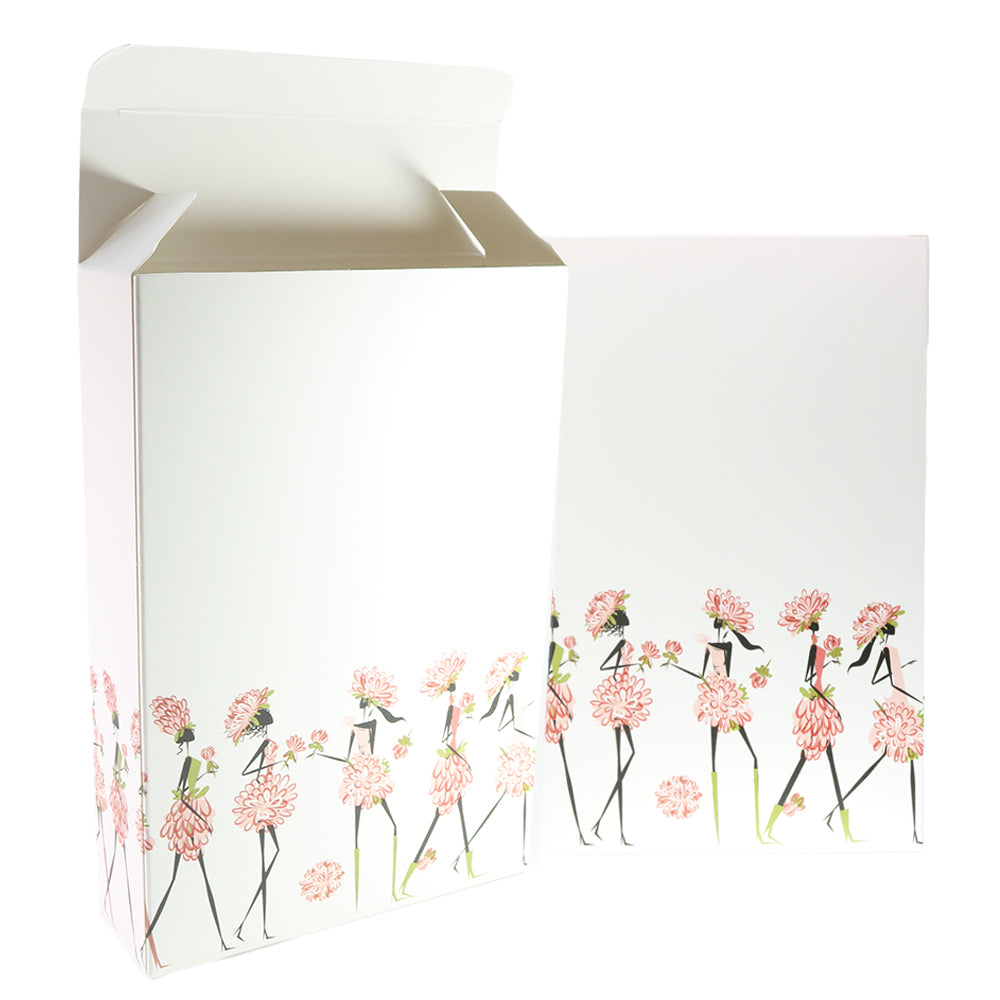 Flower Girl Printed Cardboard Gift Boxes with Fold and Tuck Tabs