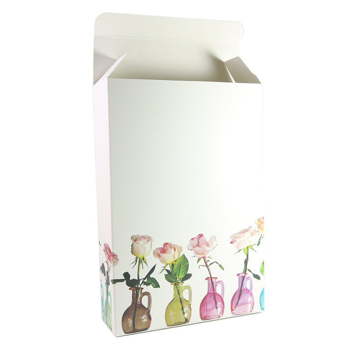 Flower Vase Printed Cardboard Gift Boxes with Fold and Tuck Tabs
