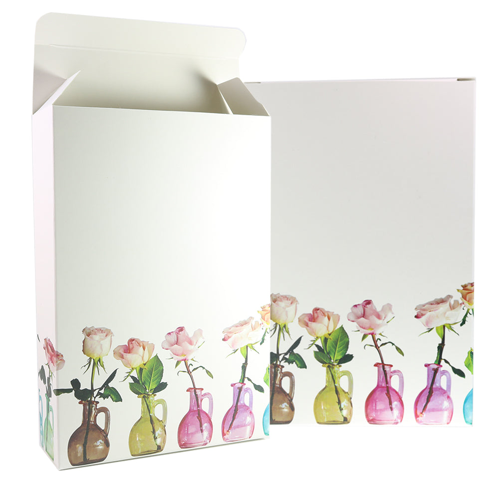 Flower Vase Printed Cardboard Gift Boxes with Fold and Tuck Tabs