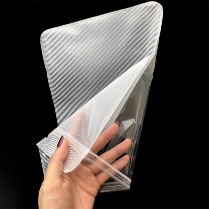 QQ Studio® Single-Sided Transparent and Translucent Back Plastic Flat QuickQlick® Bags with Rounded Corners and Butterfly Hang Hole