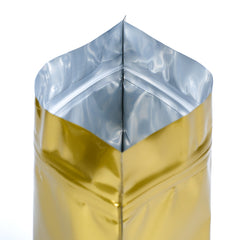 Double-Sided Glossy Roasted Trophy Gold Horizontal Mylar StandStrong™ Coffee Valve Bags