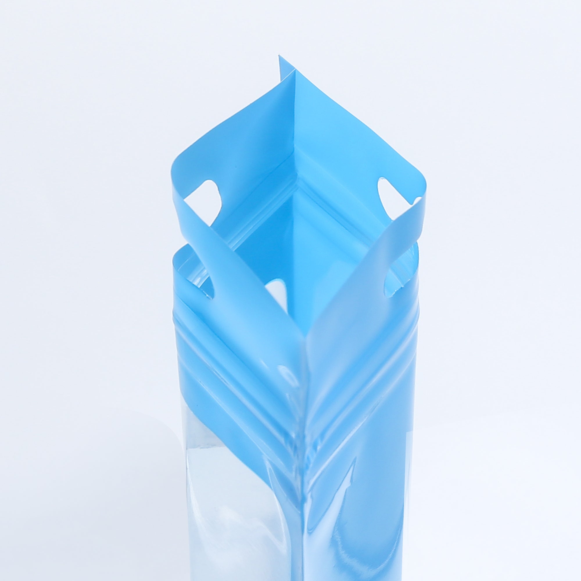 Glossy Neon Blue Bordered Window QuickQlick® Bags with Butterfly Hang Hole