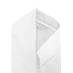 Single Side Matte Shake it Off White Metallic Mylar Stand Strong® Coffee Valve Bags