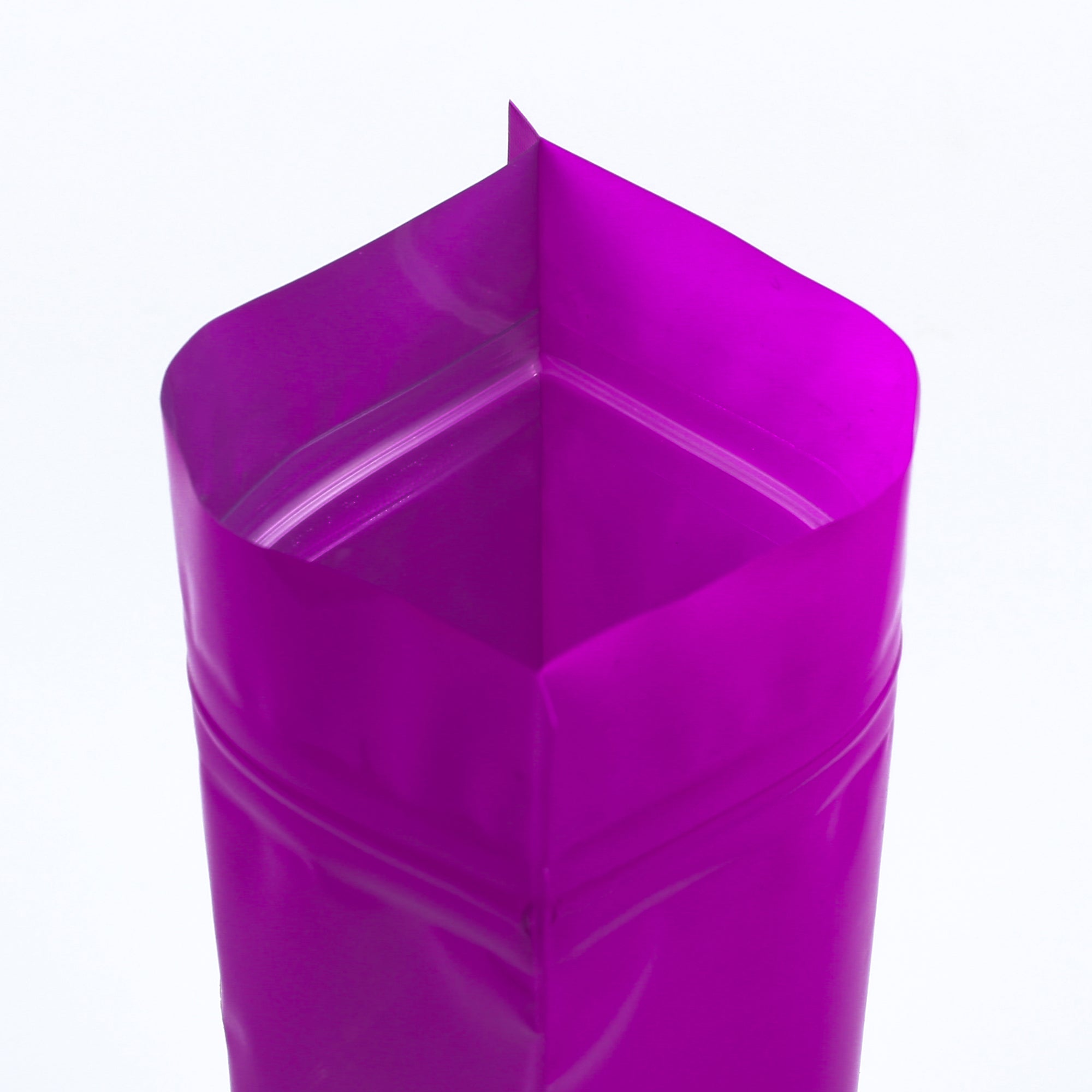 Glossy Peruvian Hazy Purple Round Window Plastic and Mylar Stand Strong® Coffee Valve Bags