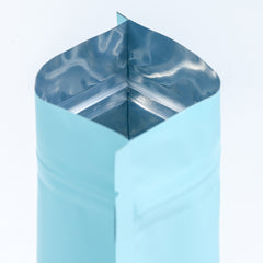 Matte Songbird Blue Mylar Foil Stand Strong® Coffee Valve Bags