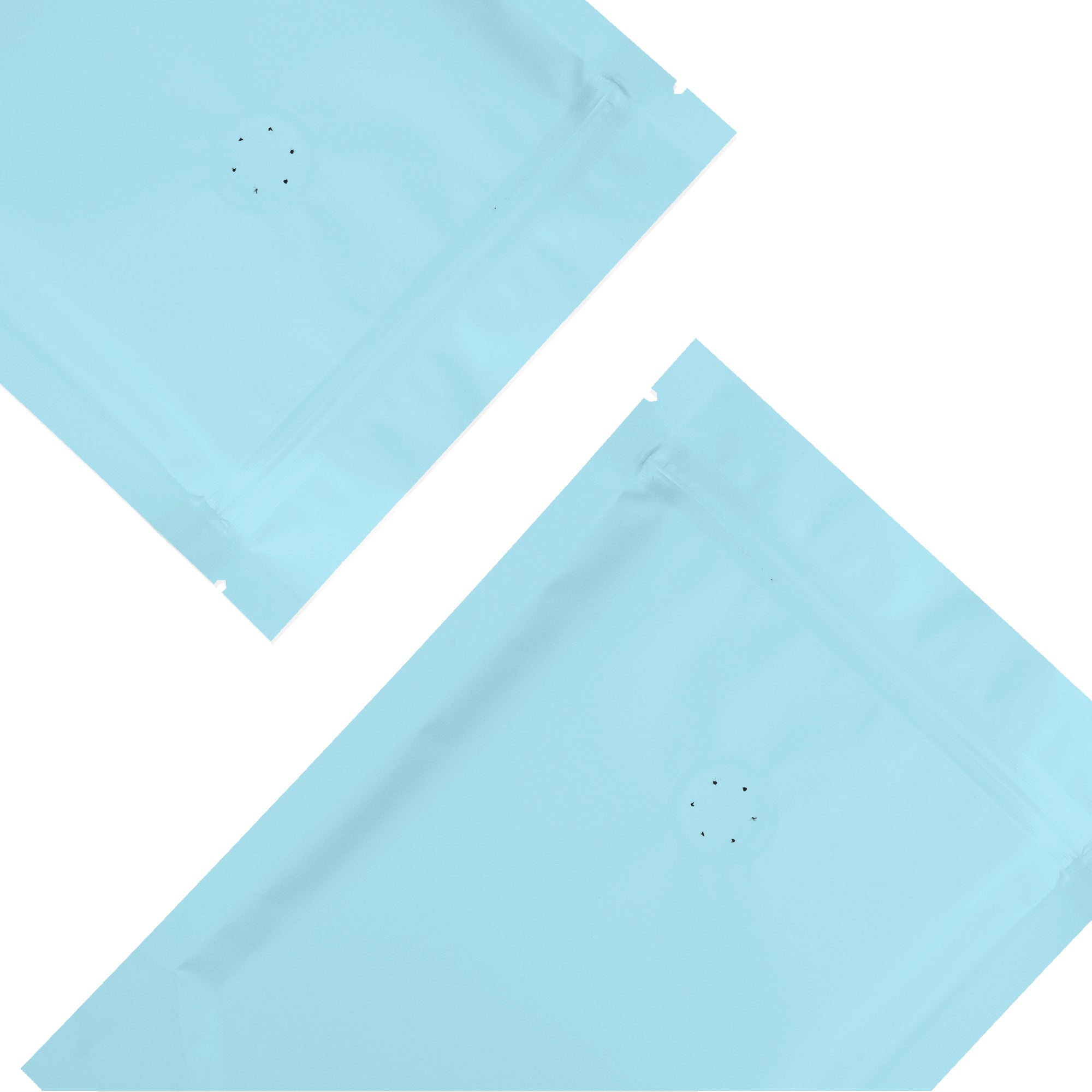 Matte Songbird Blue Mylar Foil Stand Strong® Coffee Valve Bags