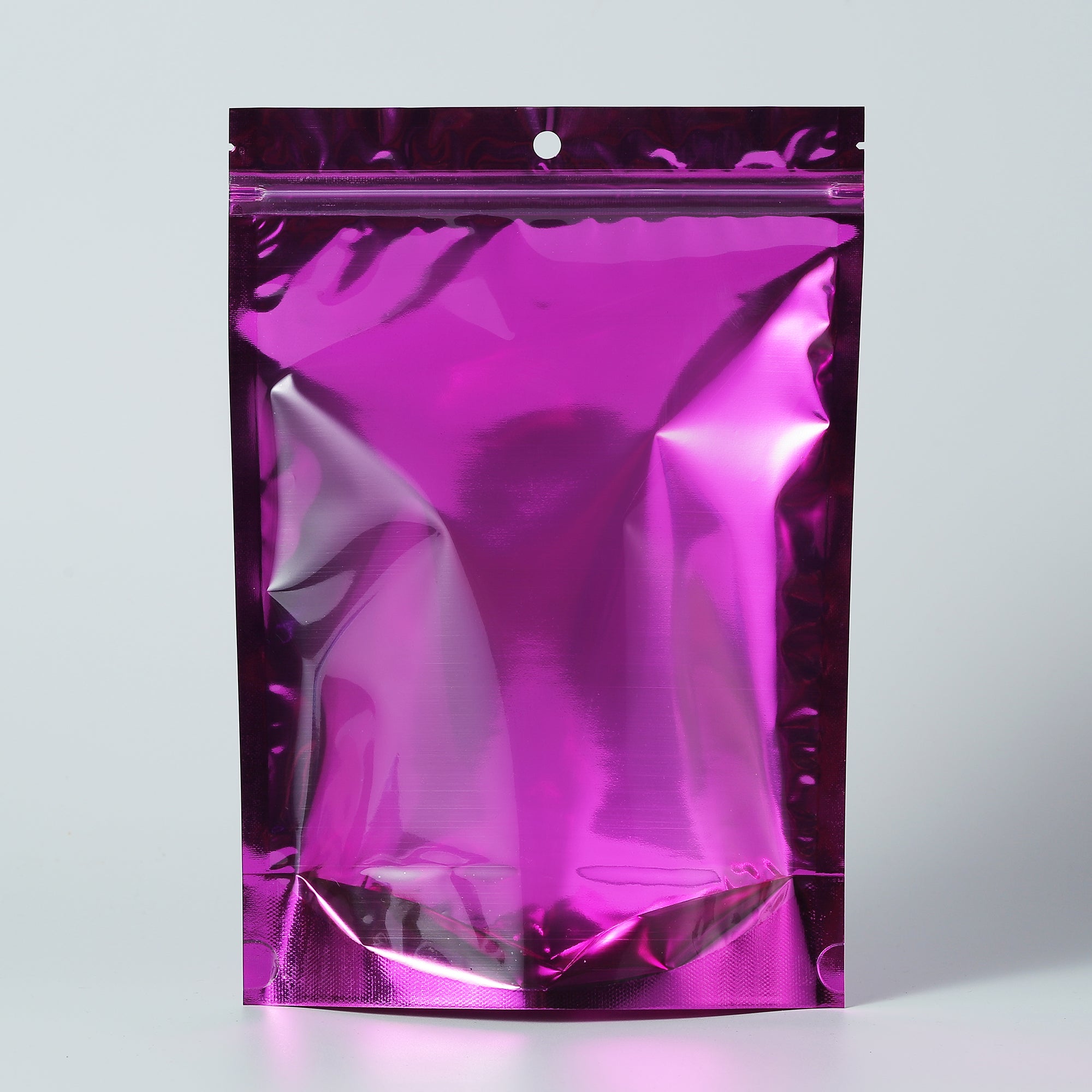Single Side Glossy Color Metallic Mylar Stand Strong® Bags with Round Hang-Hole