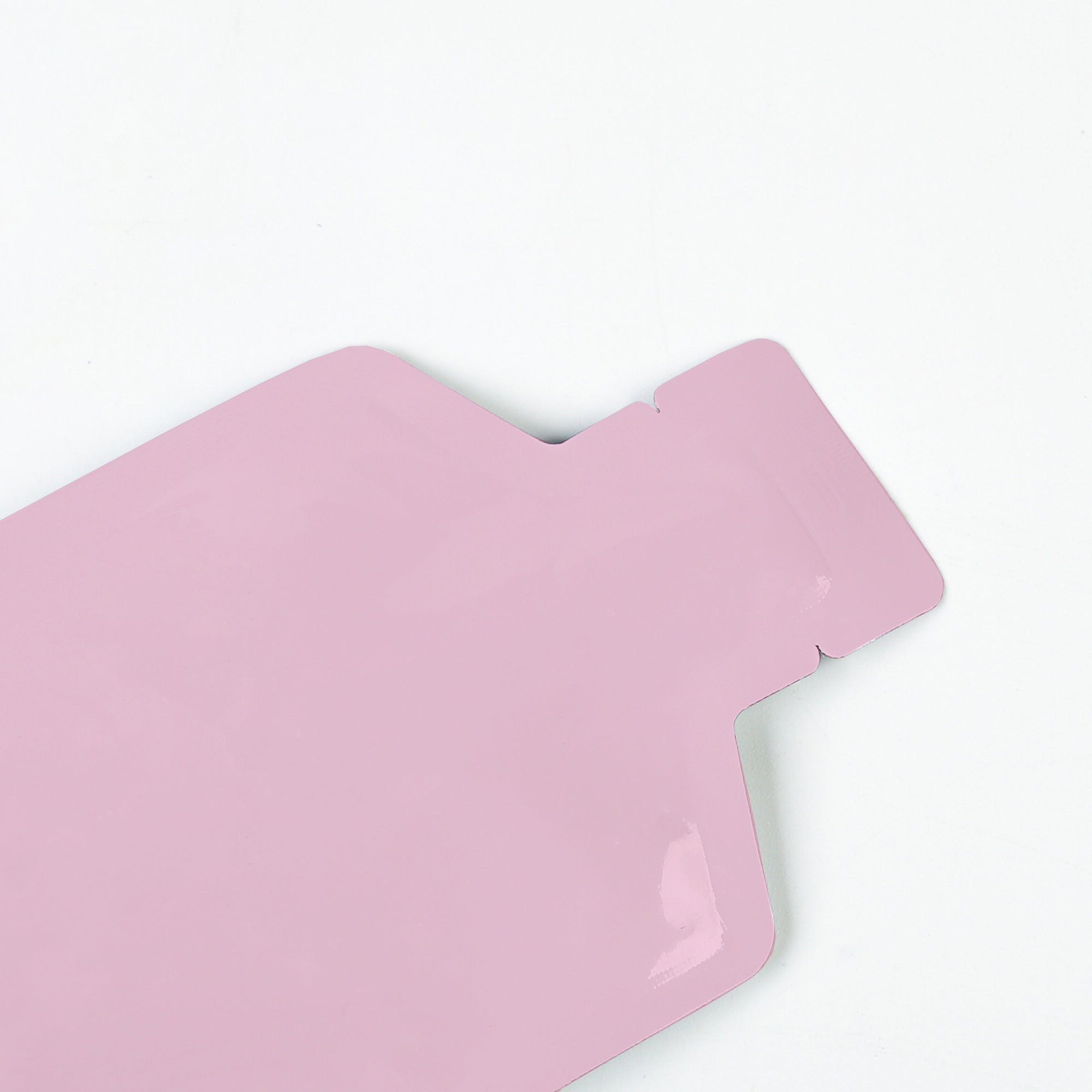Glossy Valentine Pink Aluminum Bottle Shape Open Bottom Bags