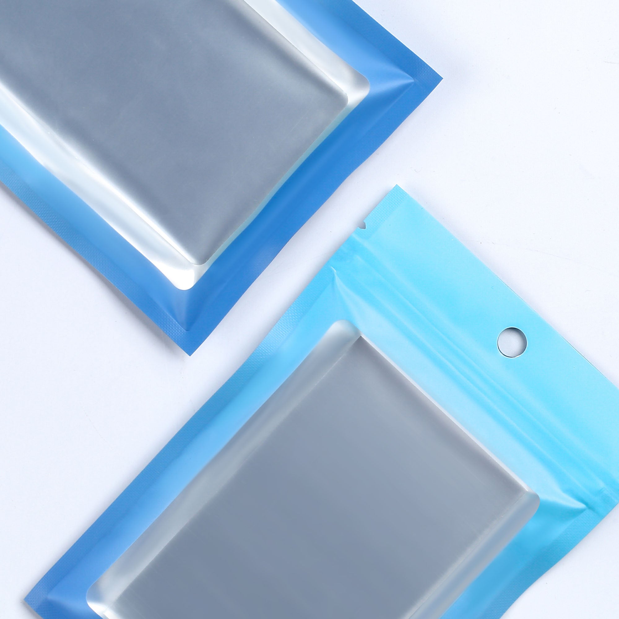 Matte Azurite Blue Gradient QuickQlick® Bags with Translucent Window