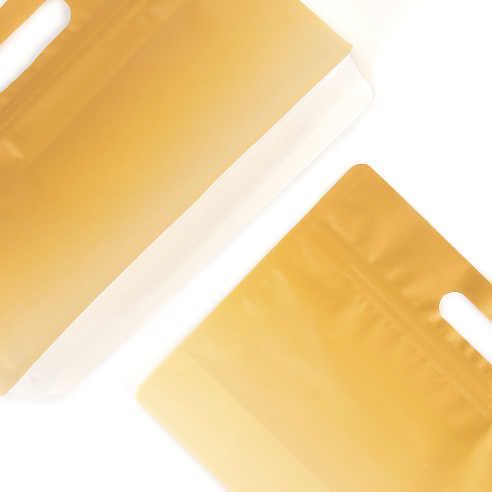 Gradient Chestnut Gold Clear Side Gusset Stand Strong® Bags with Die-Cut Handle