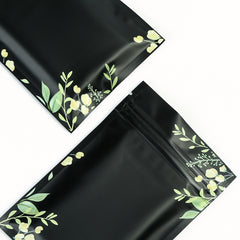 Matte Midnight Garden Black Zipper Seal Foil Bags