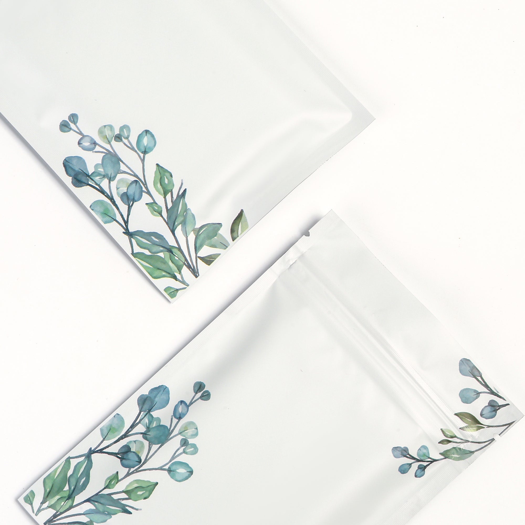 Matte Winter Meadow White Foil Zipper Seal Bags