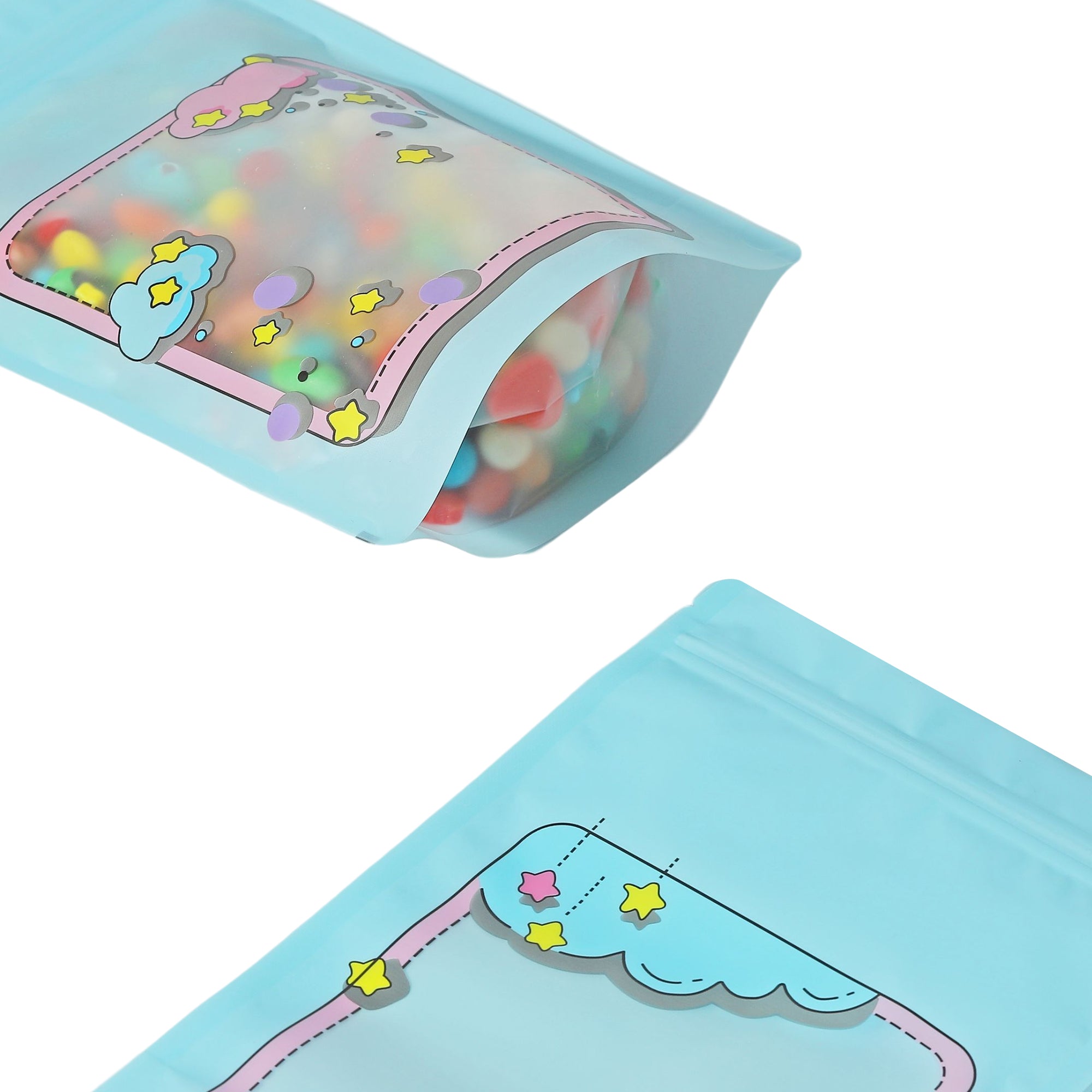 Matte Starry Night Design Stand Strong® Bags with Frosted Window