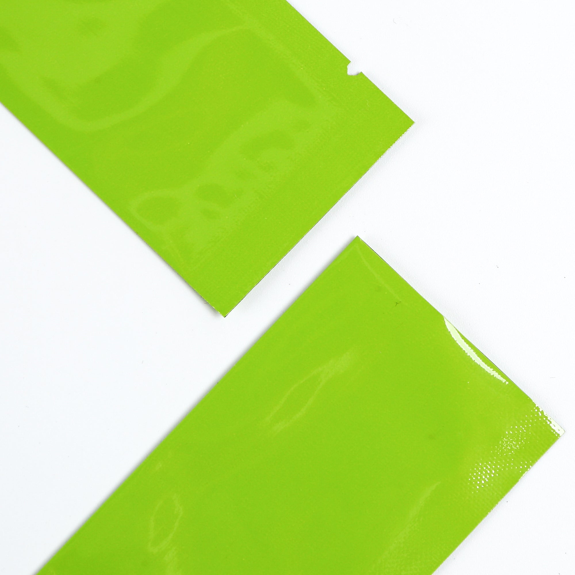 Double-Sided Glossy Key Lime Green Aluminum SlickSeal™ Stick Pouches
