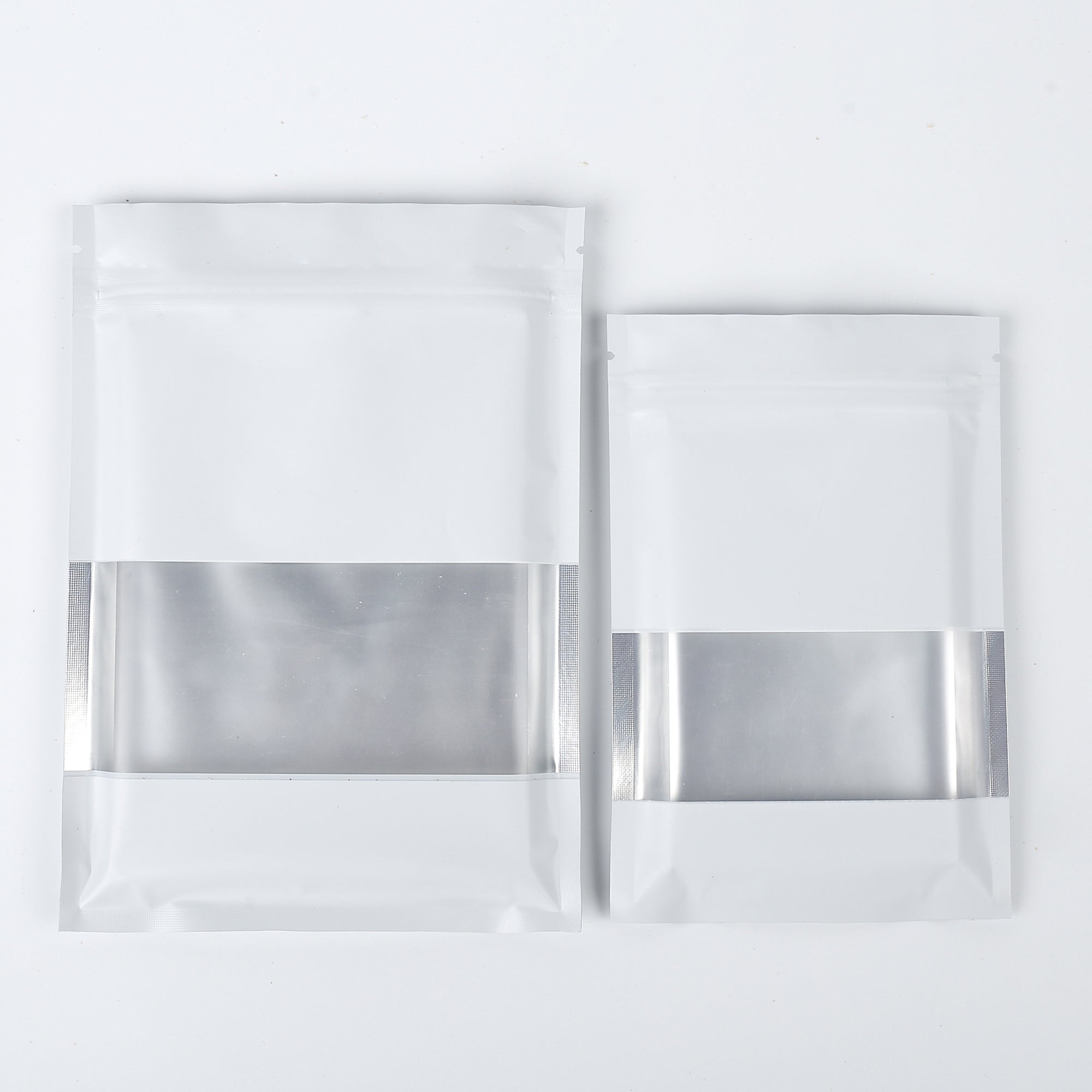 Matte Winter White Frosted Window Aluminum Flat QuickQlick® Bags