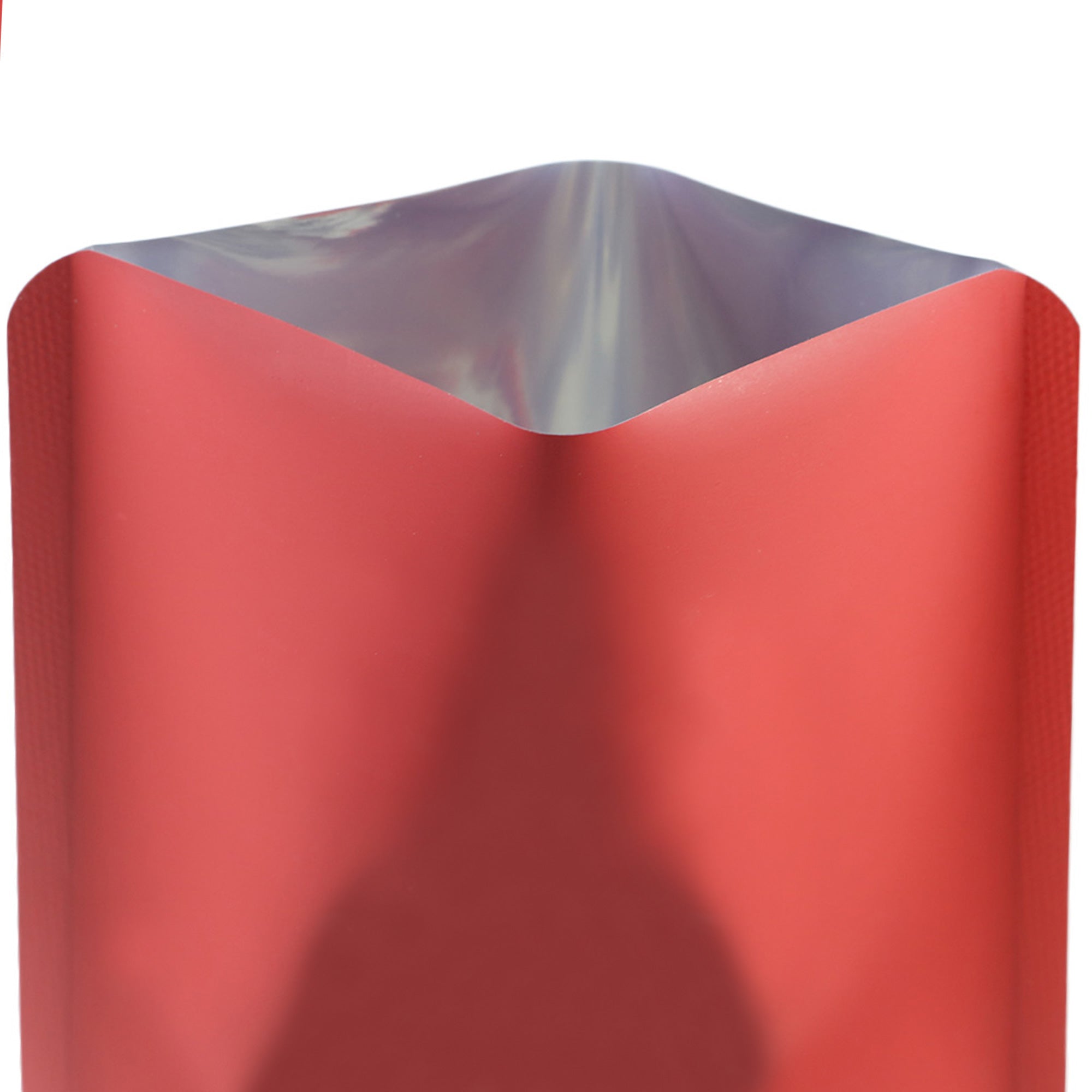 Matte Poppy Red Aluminum Open Bottom SlickSeal™ Packaging Bag