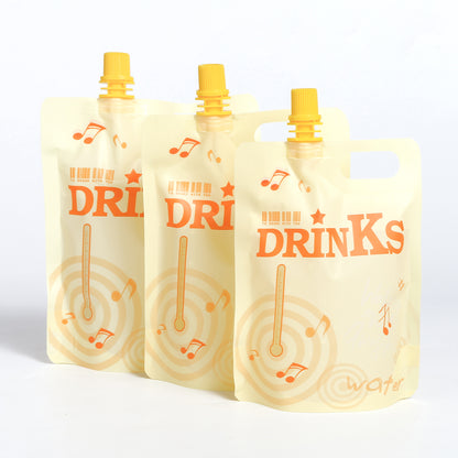 QQ Studio® Matte Starfruit Yellow Designed Drink Pouches with Screw Cap Spout