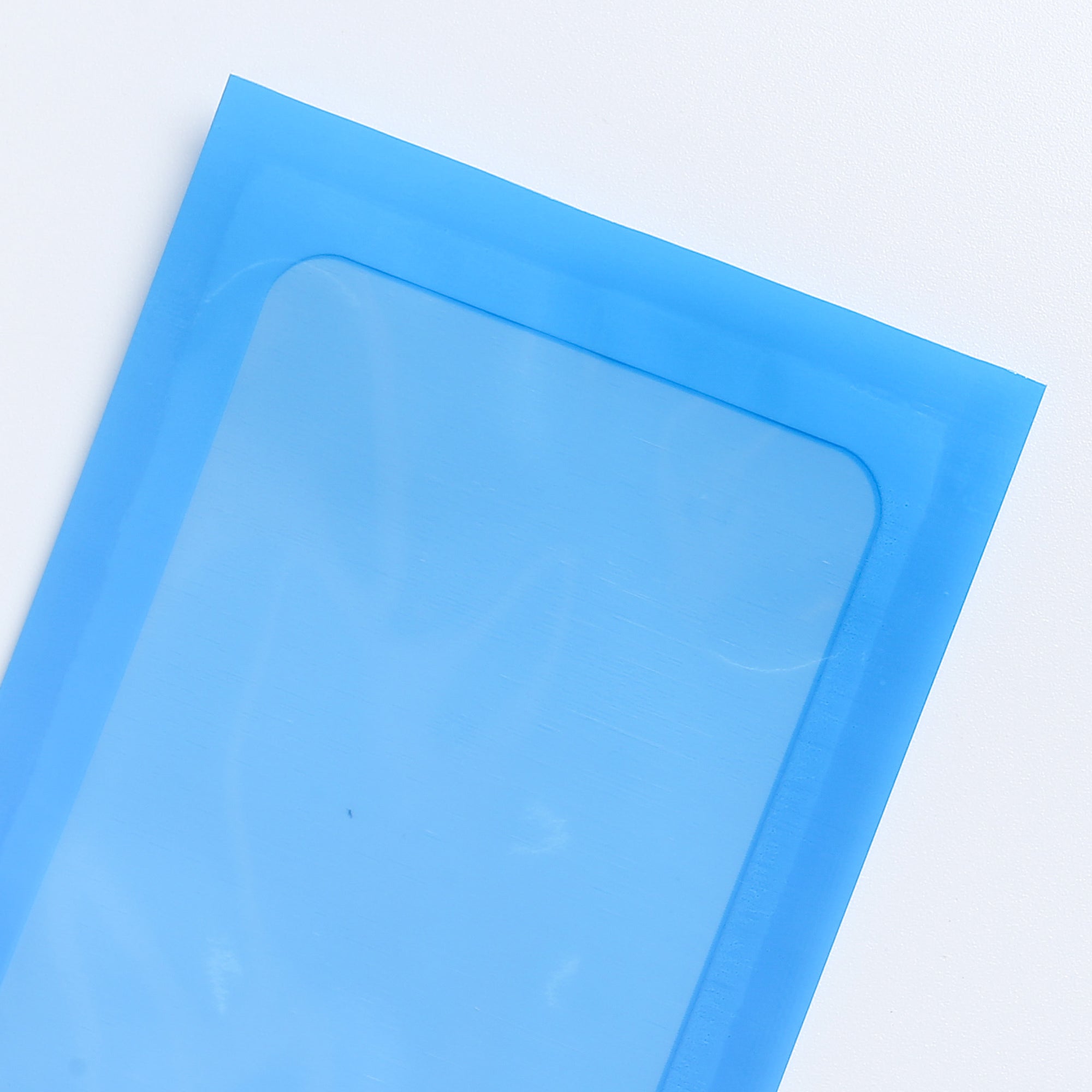 Glossy Neon Blue Bordered Window QuickQlick® Bags with Butterfly Hang Hole