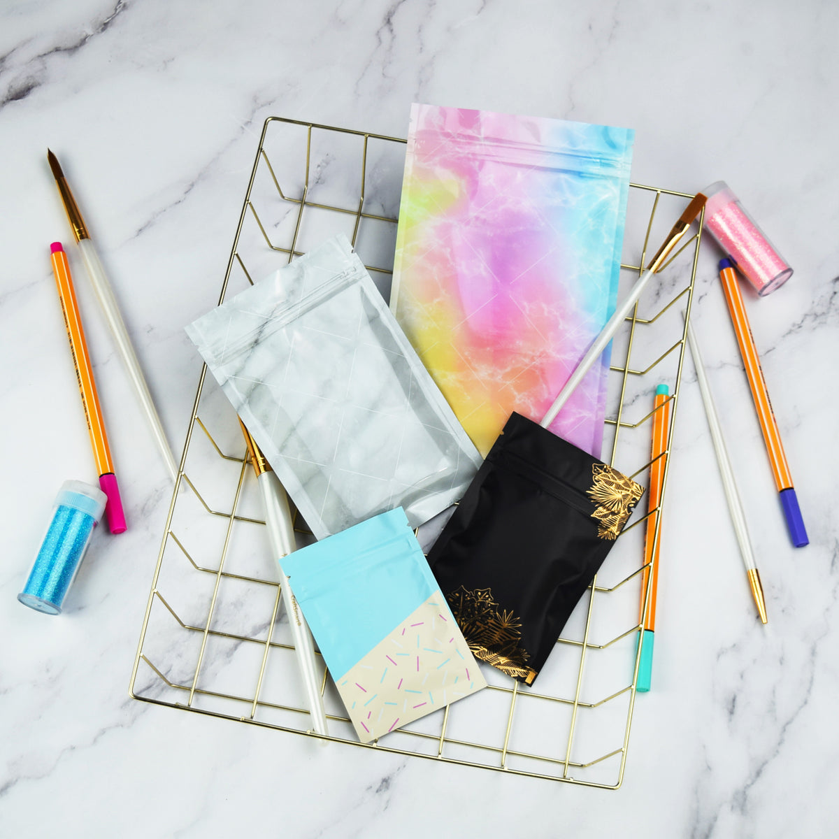 Color Splash Design Packaging Bags Mixed Set