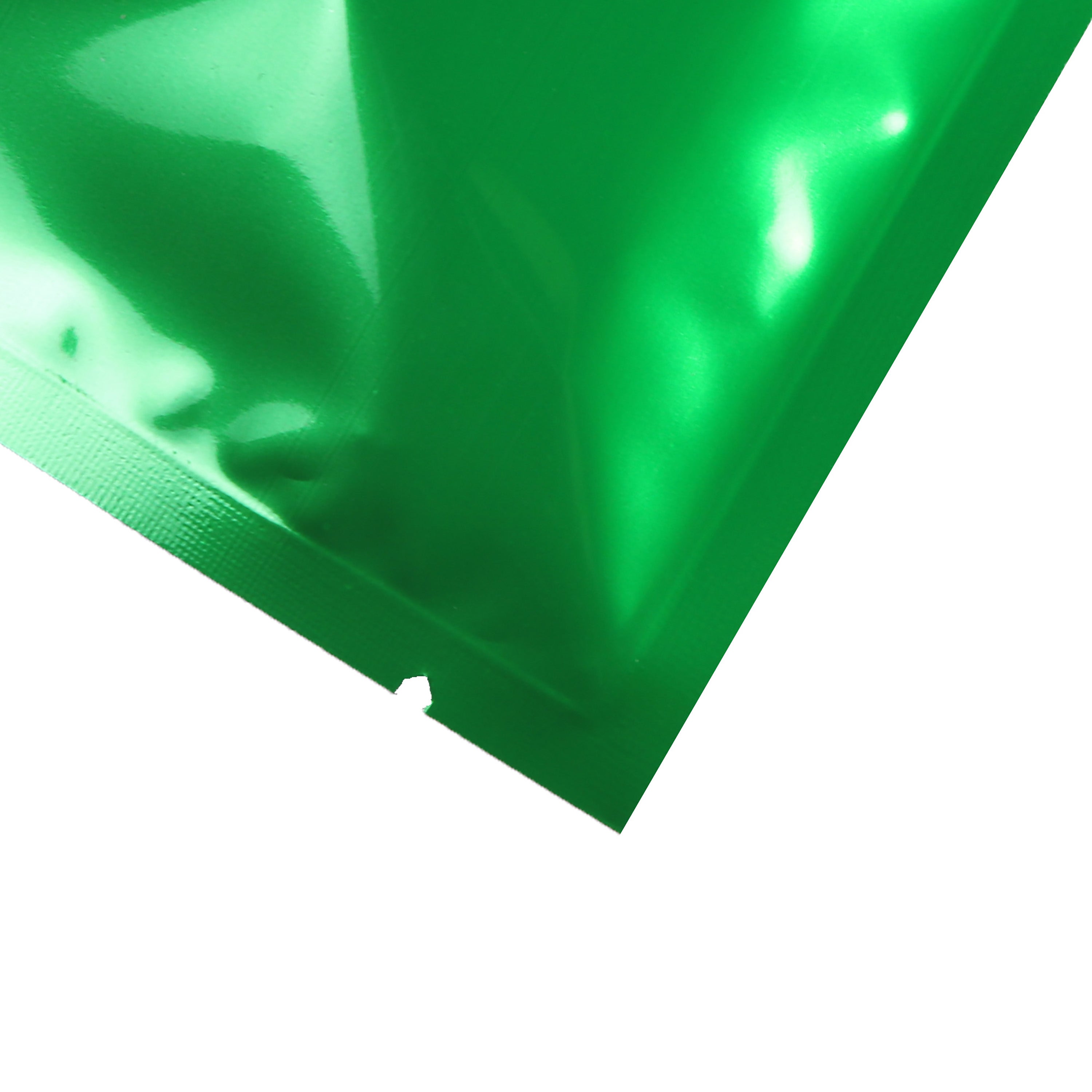 Glossy Sacramento Green Mylar Foil Open Fill Bags