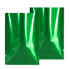 Glossy Sacramento Green Mylar Foil Open Fill Bags