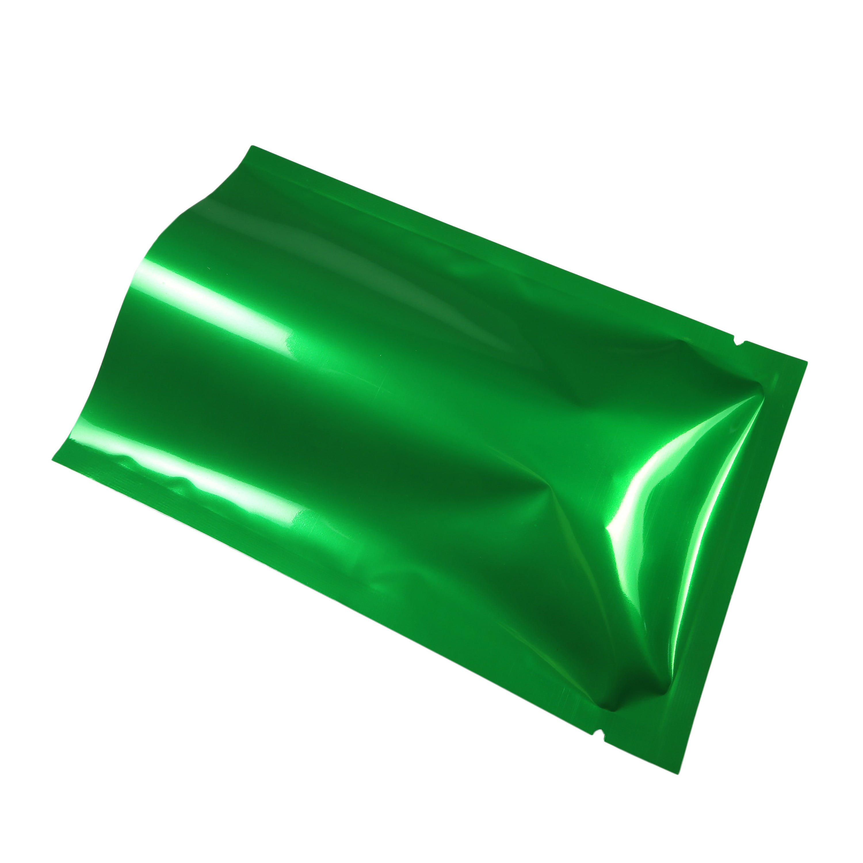 Glossy Sacramento Green Mylar Foil Open Fill Bags