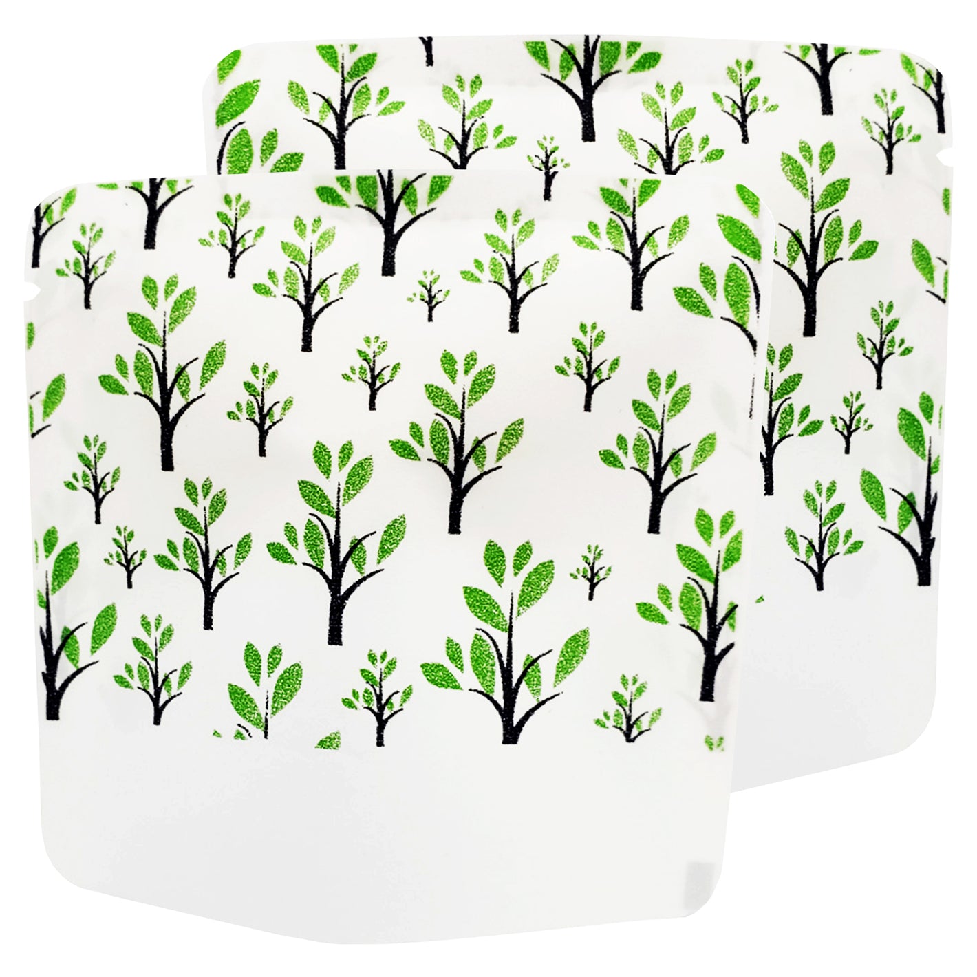 QQ Studio® Nature Green Paper Tree Design Open Top Bags