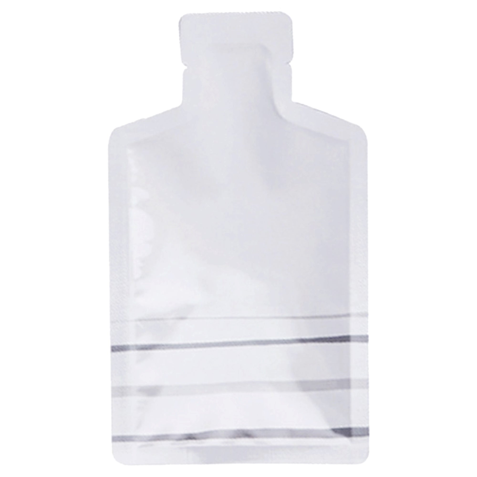 Glossy Sunscreen White Aluminum Bottle Shape Open Bottom Bags