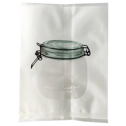 QQ Studio® Sugar White with Translucent Window Jar Design Open Top Bags