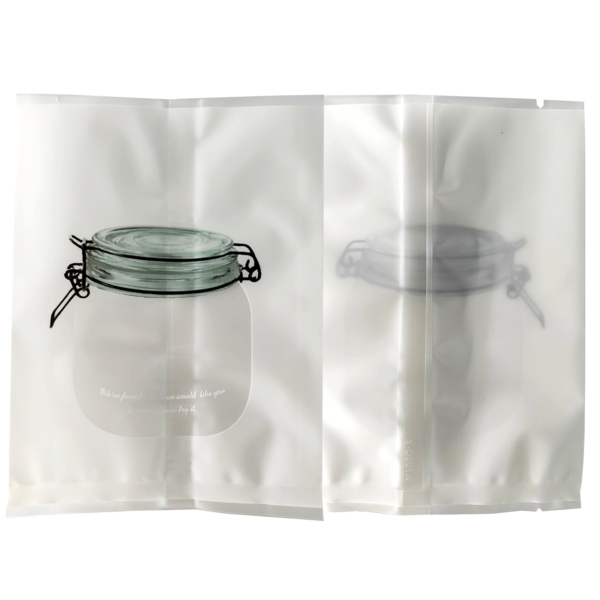 Sugar White with Translucent Window Jar Design Open Top Bags