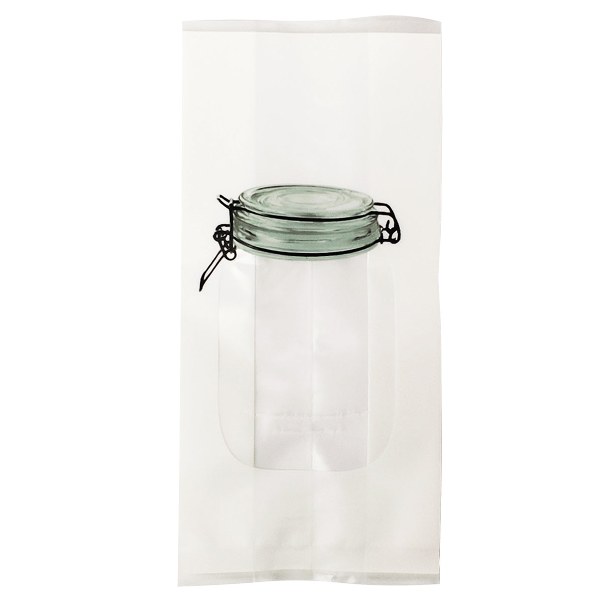White Salt with Translucent Window Jar Design Open Top Bags with Side Gusset