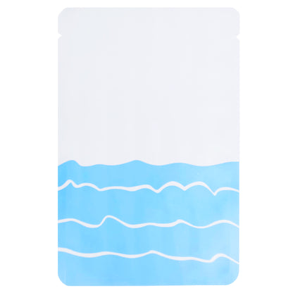 QQ Studio® Matte Ocean White with Blue Waves Design Mylar Foil Open Top Bags