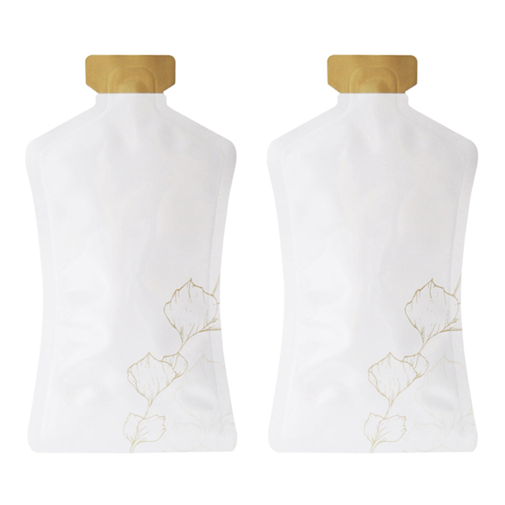 Aluminum Bottle Shaped Sunny Gold Leaf Design Open-Bottom Spout Storage Bags