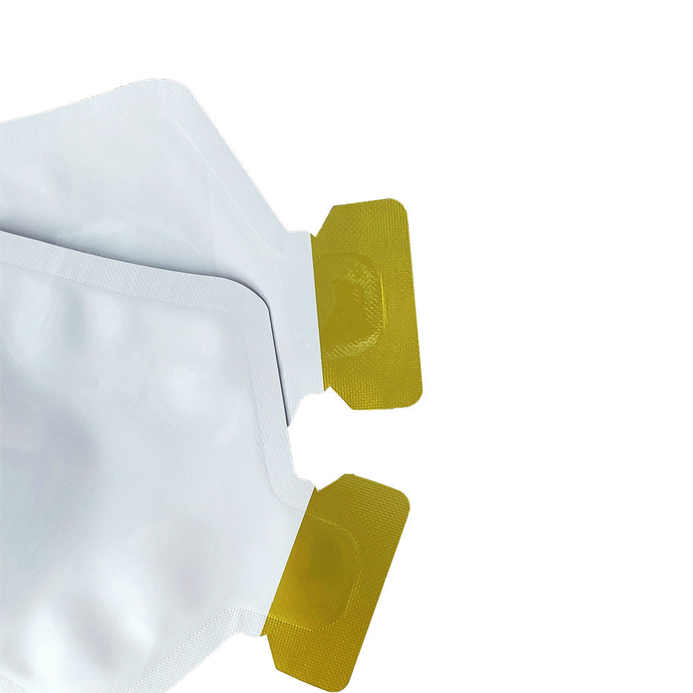 Aluminum Bottle Shaped Sunny Gold Leaf Design Open-Bottom Spout Storage Bags