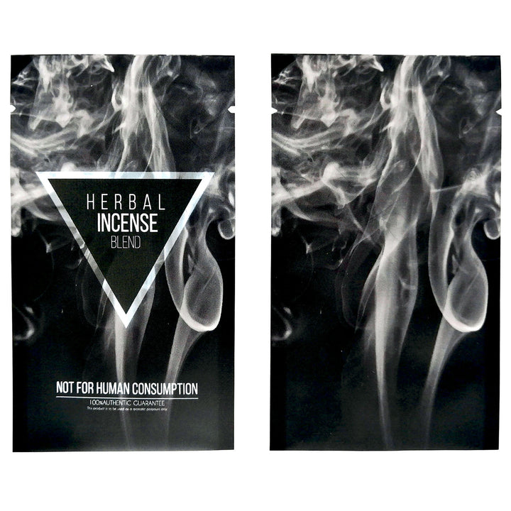QQ Studio® Herbal Black Incense Blend Pattern Design Metallic Foil Open Fill Bags