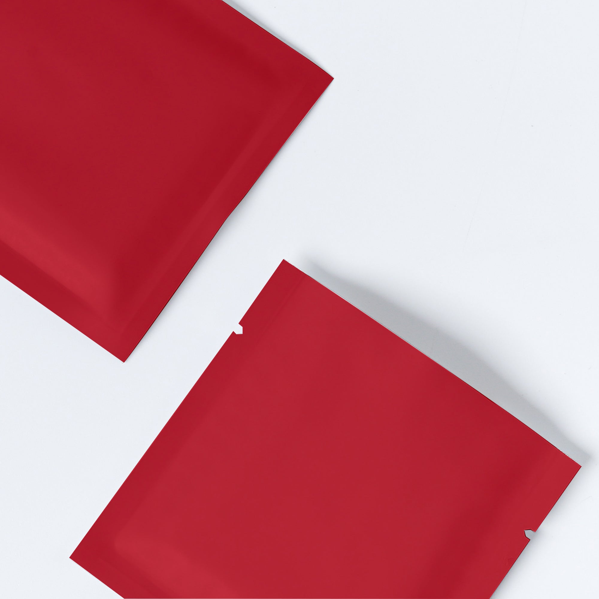 Matte Cardinal Red Aluminum Foil Open Fill Bags