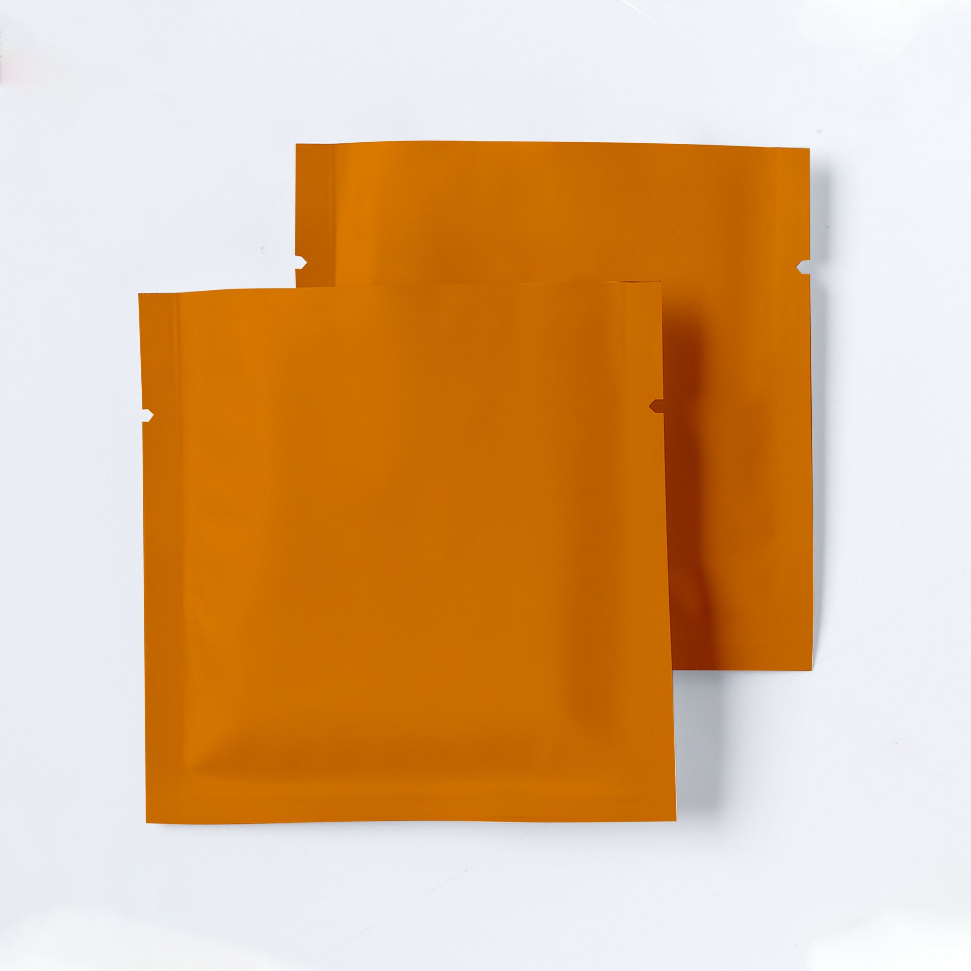 Matte Pumpkin Seed Orange Aluminum Foil Open Fill Bags